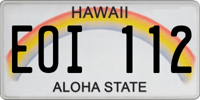 HI license plate EOI112