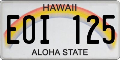 HI license plate EOI125