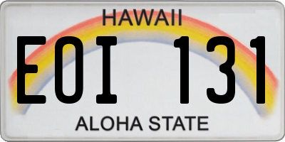 HI license plate EOI131