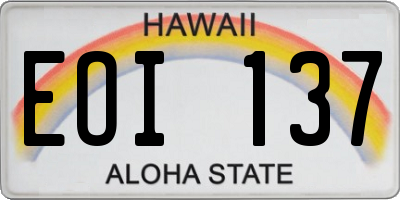 HI license plate EOI137