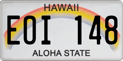 HI license plate EOI148