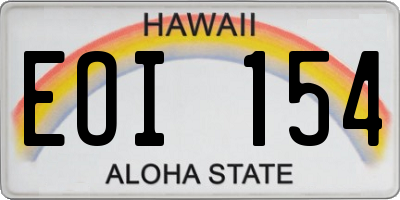 HI license plate EOI154