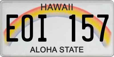 HI license plate EOI157