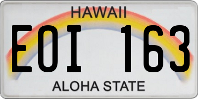 HI license plate EOI163