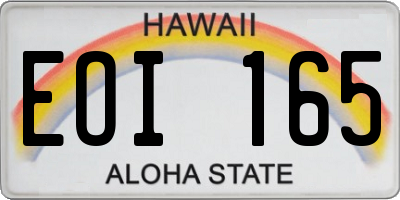 HI license plate EOI165