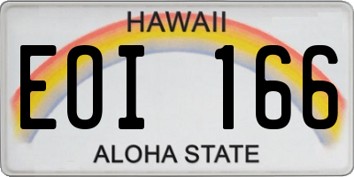 HI license plate EOI166