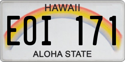 HI license plate EOI171