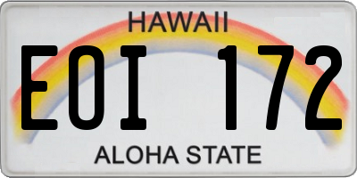 HI license plate EOI172