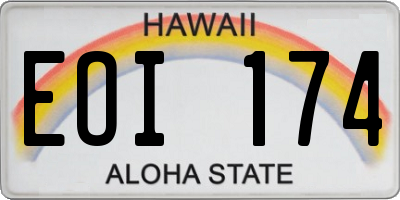 HI license plate EOI174