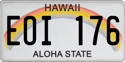 HI license plate EOI176