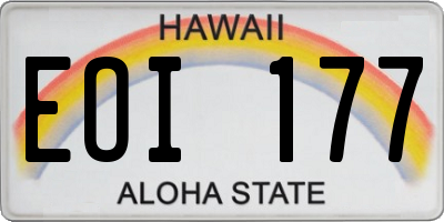 HI license plate EOI177