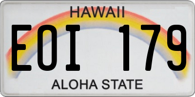 HI license plate EOI179
