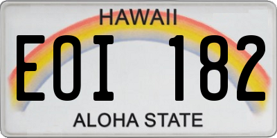 HI license plate EOI182