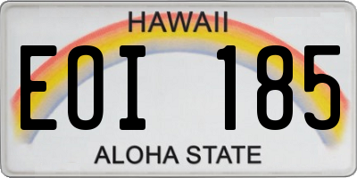 HI license plate EOI185