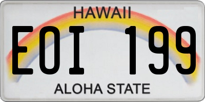 HI license plate EOI199