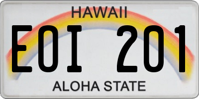 HI license plate EOI201