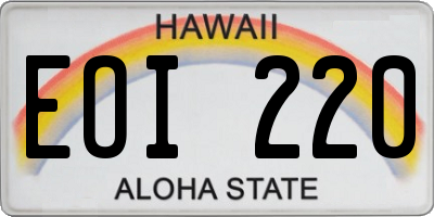 HI license plate EOI220