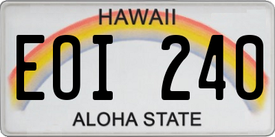 HI license plate EOI240