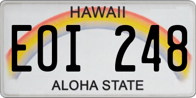 HI license plate EOI248