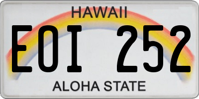 HI license plate EOI252