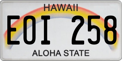 HI license plate EOI258