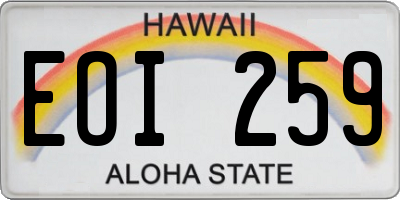 HI license plate EOI259