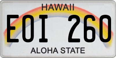 HI license plate EOI260