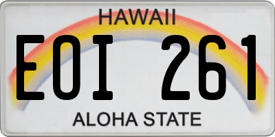 HI license plate EOI261