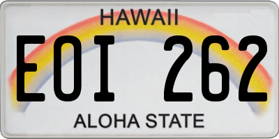 HI license plate EOI262