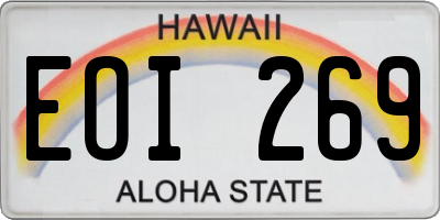 HI license plate EOI269