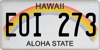 HI license plate EOI273