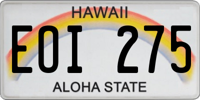 HI license plate EOI275
