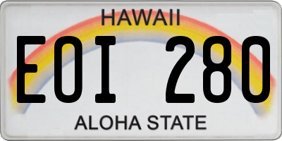 HI license plate EOI280