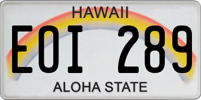 HI license plate EOI289