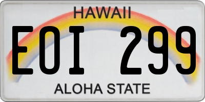 HI license plate EOI299