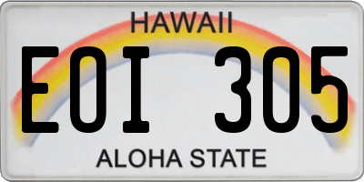 HI license plate EOI305