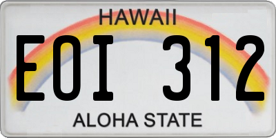 HI license plate EOI312