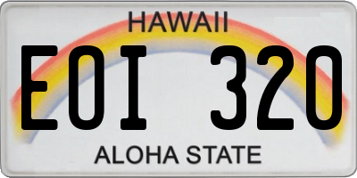 HI license plate EOI320