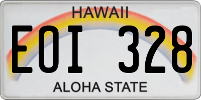 HI license plate EOI328