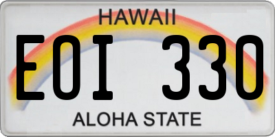 HI license plate EOI330