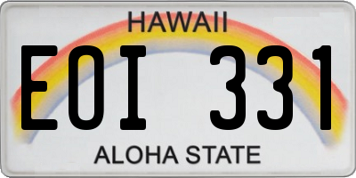 HI license plate EOI331
