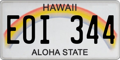 HI license plate EOI344