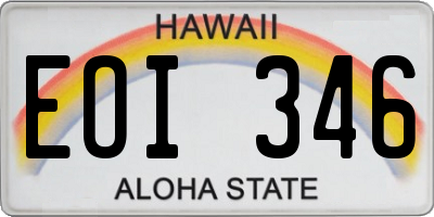 HI license plate EOI346