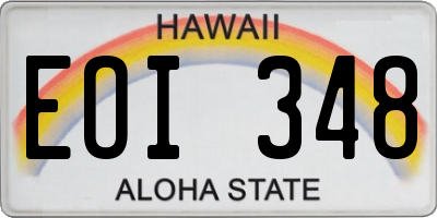 HI license plate EOI348