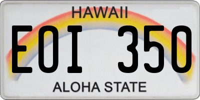 HI license plate EOI350