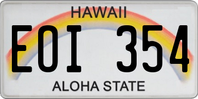 HI license plate EOI354