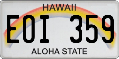 HI license plate EOI359