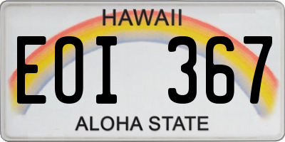 HI license plate EOI367