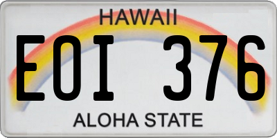 HI license plate EOI376