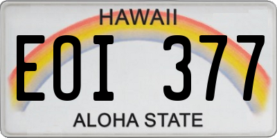 HI license plate EOI377